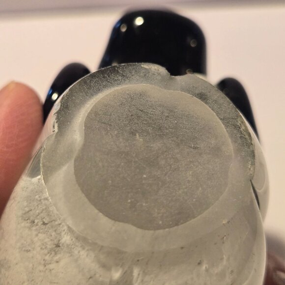 Glass Sheep Figurine Paperweight - Hand blown Black & White Decor - 3.5" Long - Picture 7 of 7